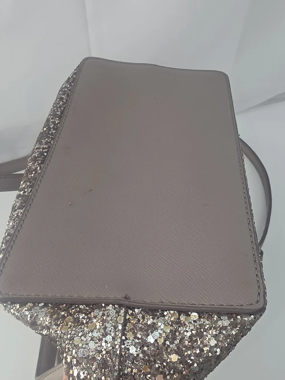 kate spade Taupe Shoulder Bag with Glitter Base and Gold Hardware
